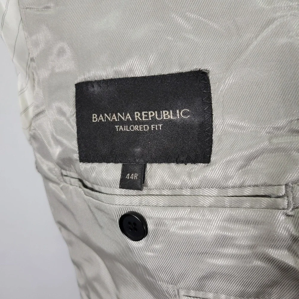Banana Republic Men's Sport Coat Blazer Two Button Black800 Cotton Blend‎ 44R
